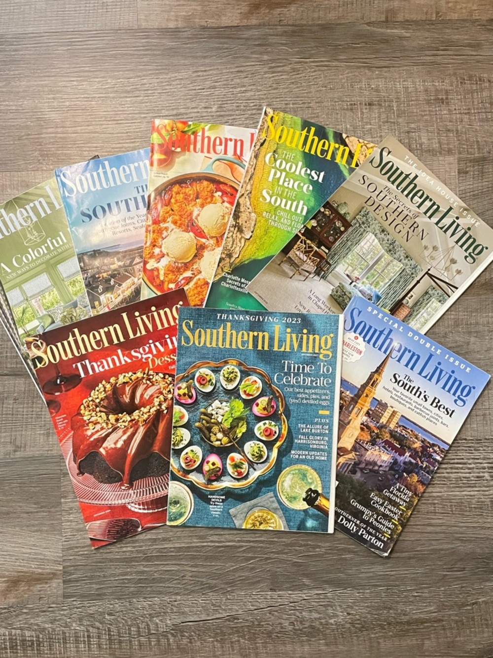 Southern Living Magazines Lot of 8- 5(2025) 1 EA 2020, 2023, 2024 Thanksgiving-2